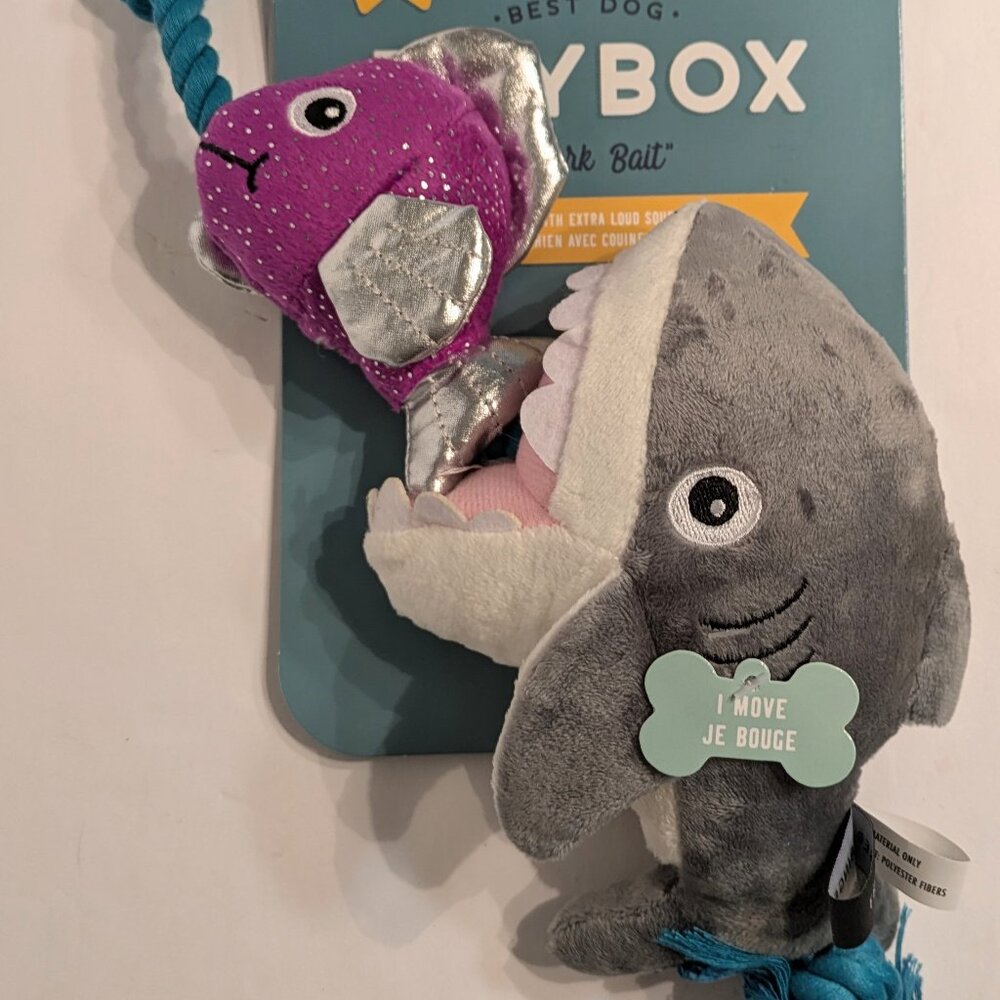 Fringe Studio - Shark Bait Plush Squeaky Dog Toy - 13" x 5"